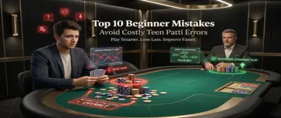 Beginner card player looking confused at their hand – common mistakes new Teen Patti players make